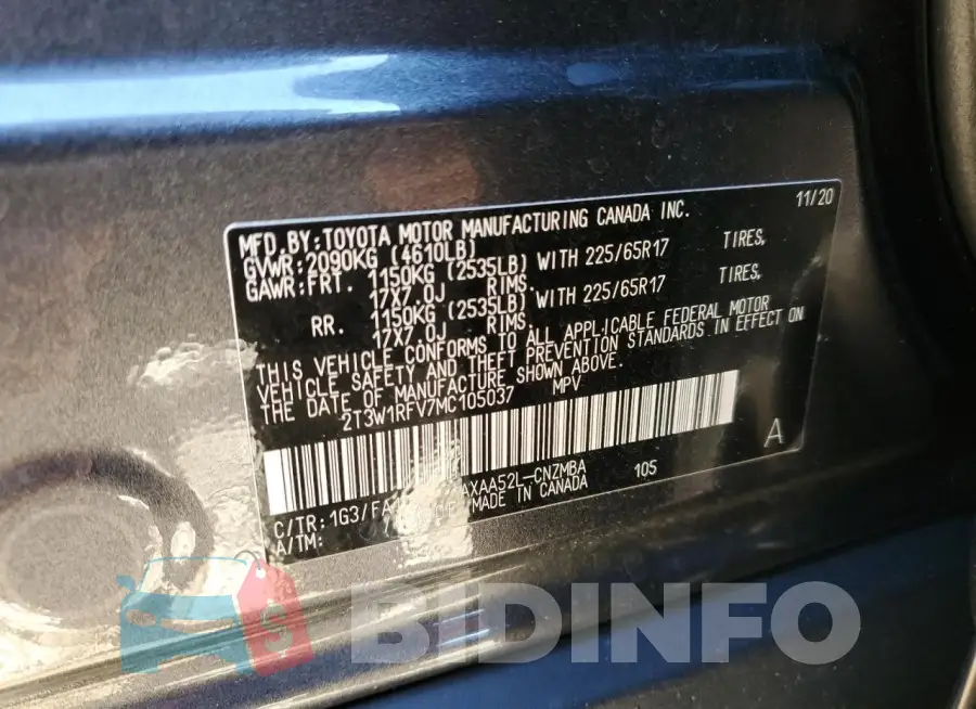 2T3W1RFV7MC105037 Photo# 13