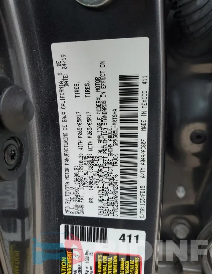 3TMCZ5ANXKM254776 Photo# 12