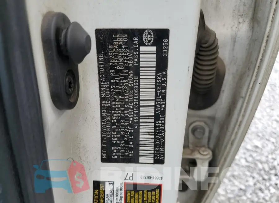 4T1BF1FK3FU069638 Photo# 12