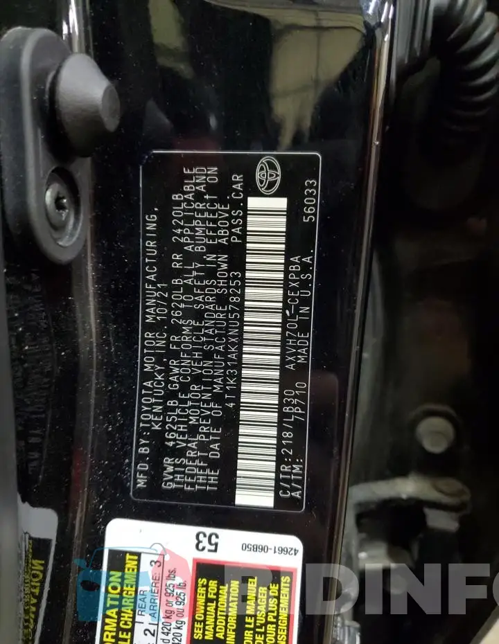 4T1K31AKXNU578253 Photo# 12