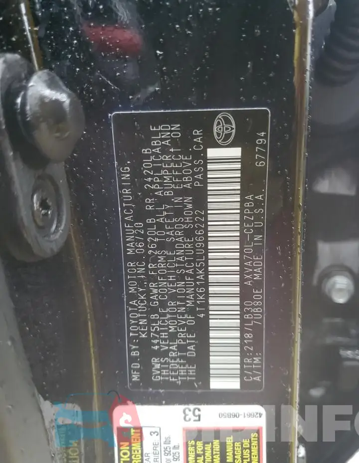 4T1K61AK5LU966222 Photo# 12
