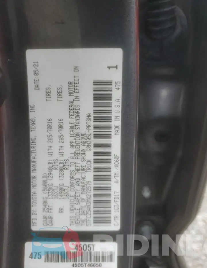 5TFCZ5AN3MX272579 Photo# 12