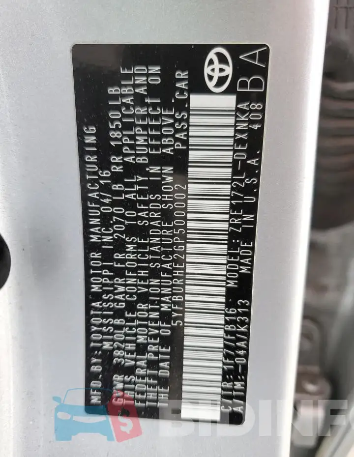 5YFBURHE2GP500002 Photo# 13