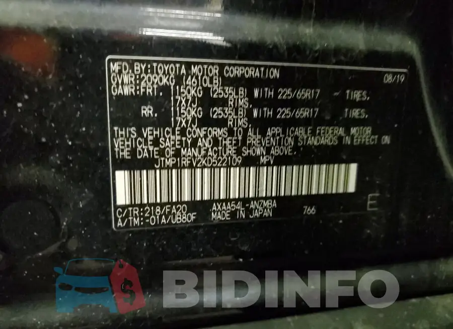 JTMP1RFV2KD522109 Photo# 12