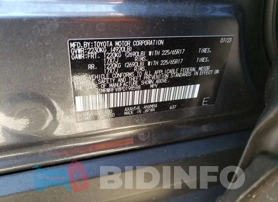 JTMRWRFV8PD198598 Photo# 14