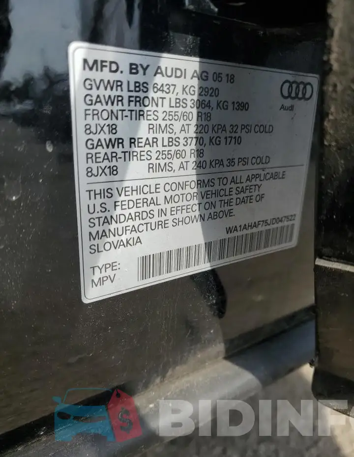WA1AHAF75JD047522 Photo# 14