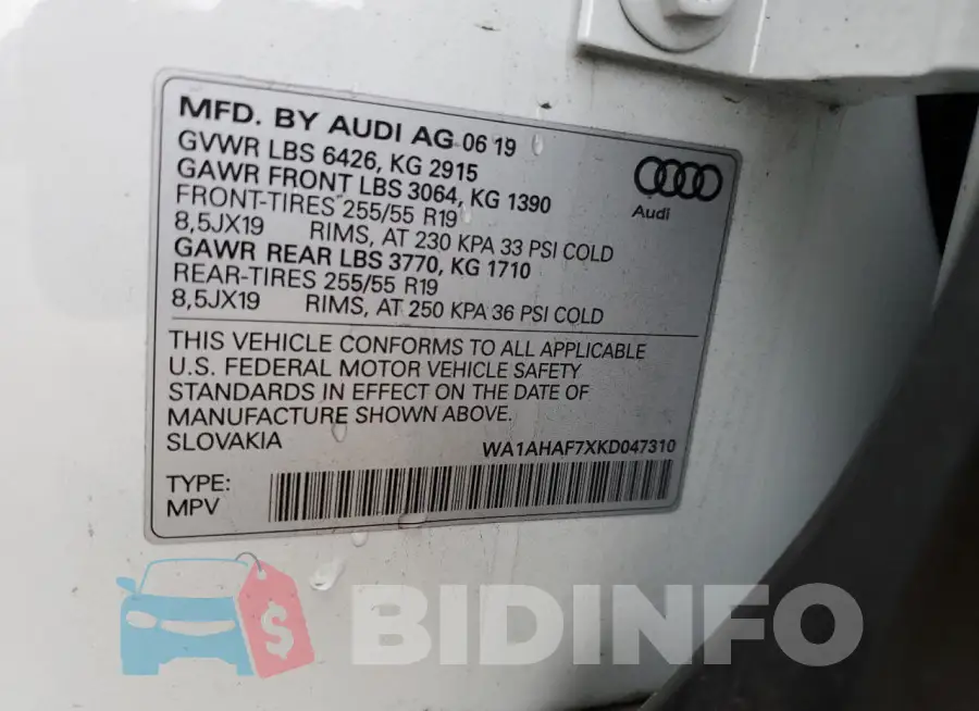 WA1AHAF7XKD047310 Photo# 12