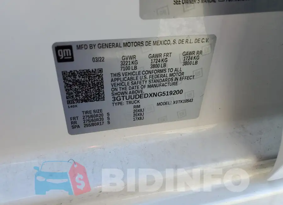 3GTUUDEDXNG519200 Photo# 12