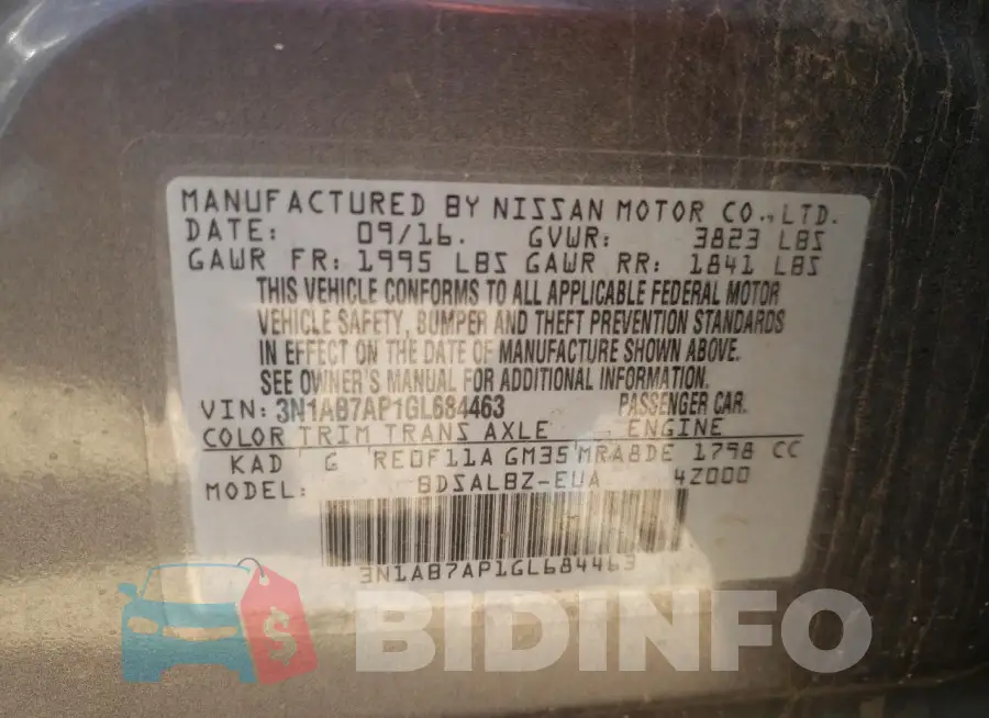 3N1AB7AP1GL684463 Photo# 10