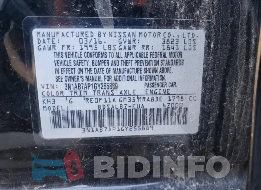 3N1AB7AP1GY255889 Photo# 12