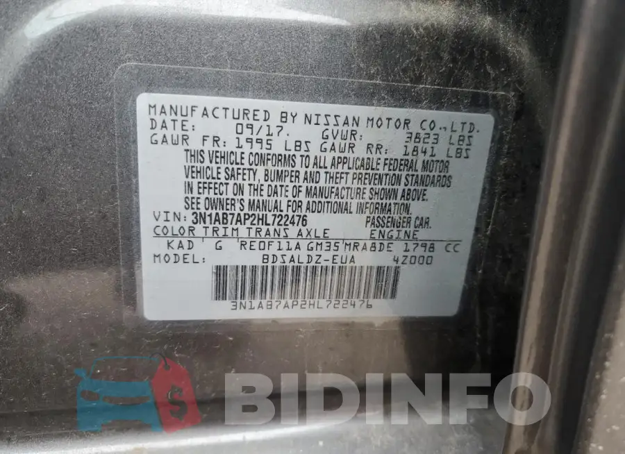 3N1AB7AP2HL722476 Photo# 12