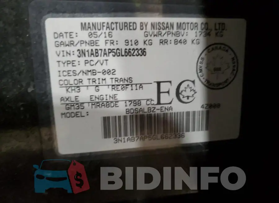 3N1AB7AP5GL662336 Photo# 12