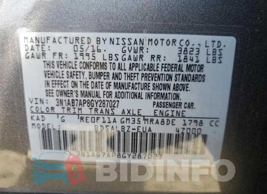 3N1AB7AP8GY287027 Photo# 12