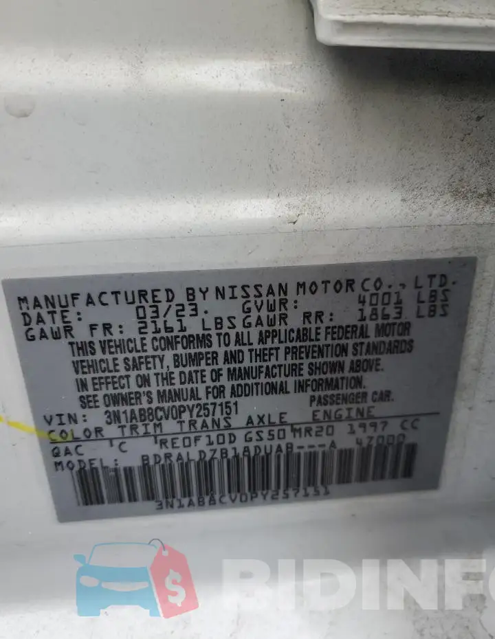 3N1AB8CV0PY257151 Photo# 12