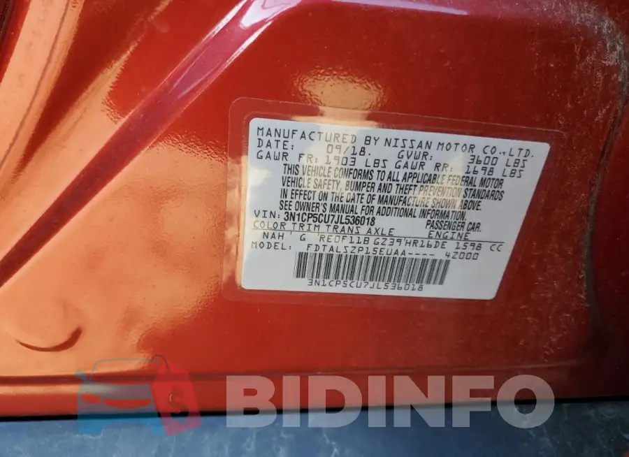 3N1CP5CU7JL536018 Photo# 12