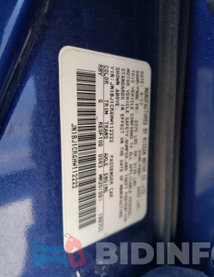 JN1BJ1CR4HW112222 Photo# 12