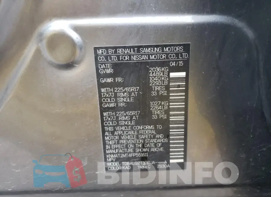 KNMAT2MT4FP551611 Photo# 12