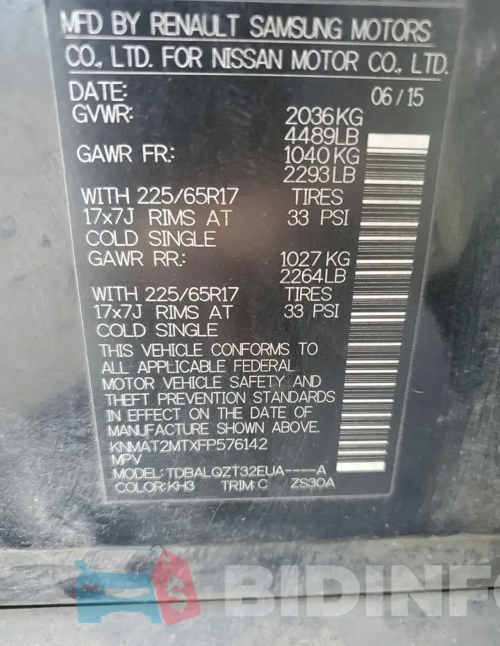 KNMAT2MTXFP576142 Photo# 13
