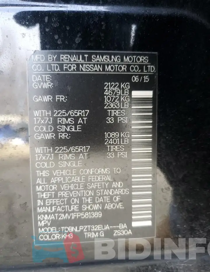 KNMAT2MV1FP581389 Photo# 13