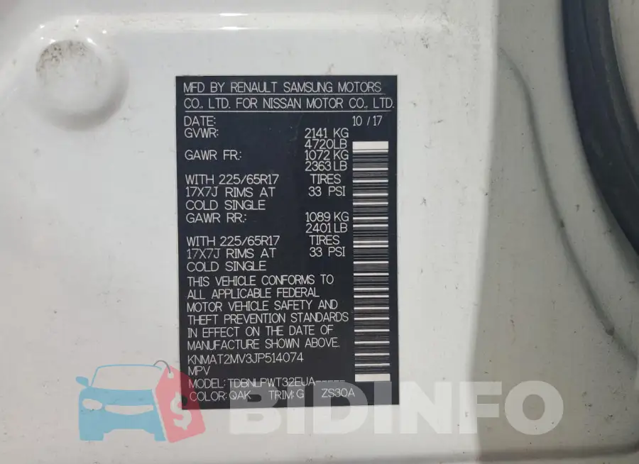 KNMAT2MV3JP514074 Photo# 13