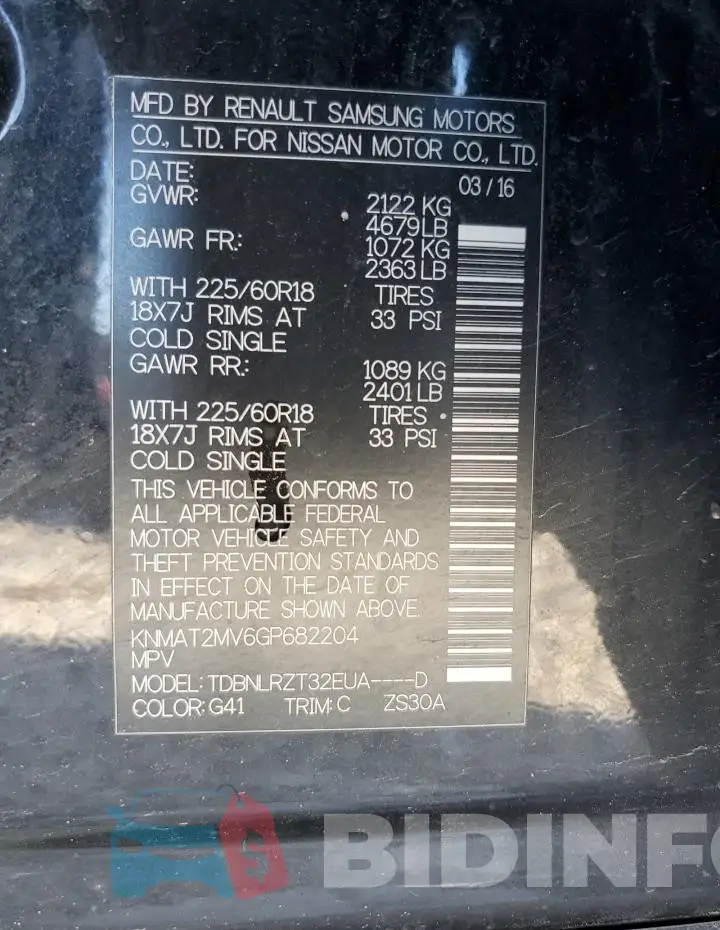 KNMAT2MV6GP682204 Photo# 12