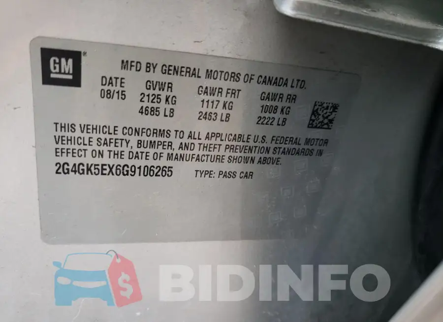 2G4GK5EX6G9106265 Photo# 12