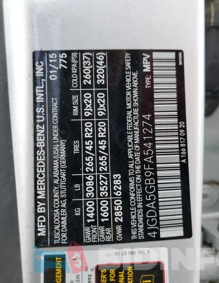 4JGDA5GB9FA541274 Photo# 12