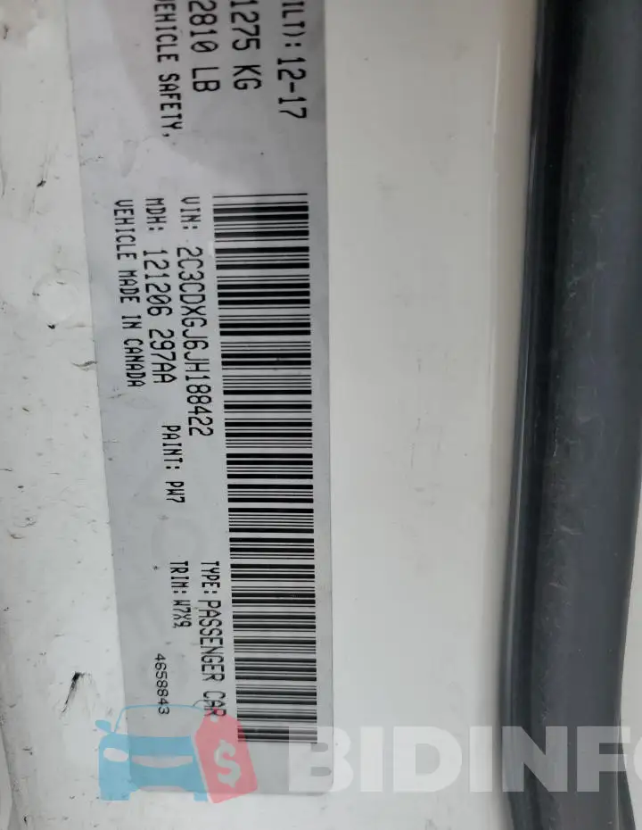 2C3CDXGJ6JH188422 Photo# 12