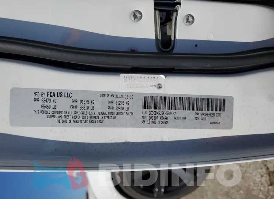 2C3CDXGJ9KH530477 Photo# 12
