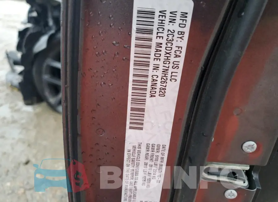 2C3CDXHG7NH267820 Photo# 12