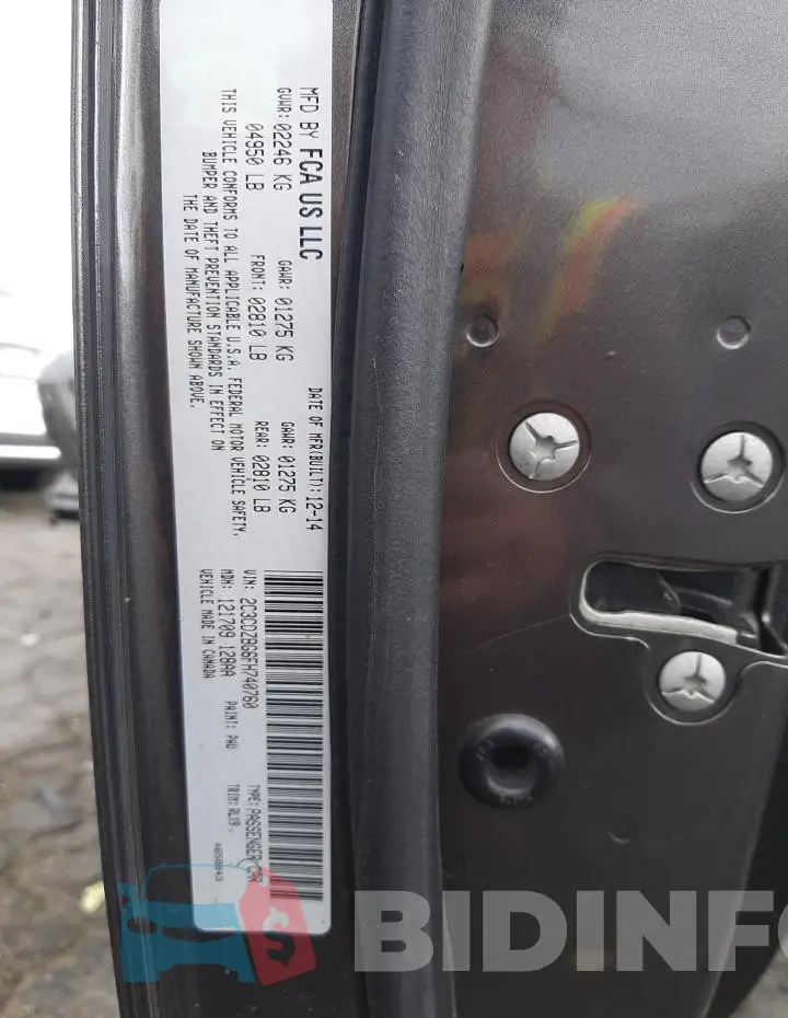2C3CDZBG6FH740760 Photo# 13