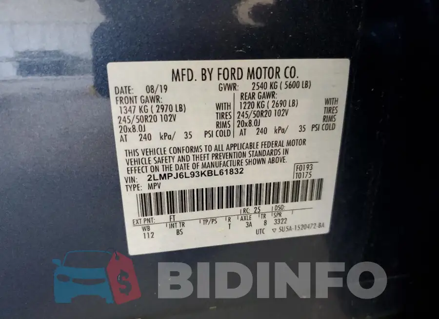 2LMPJ6L93KBL61832 Photo# 12