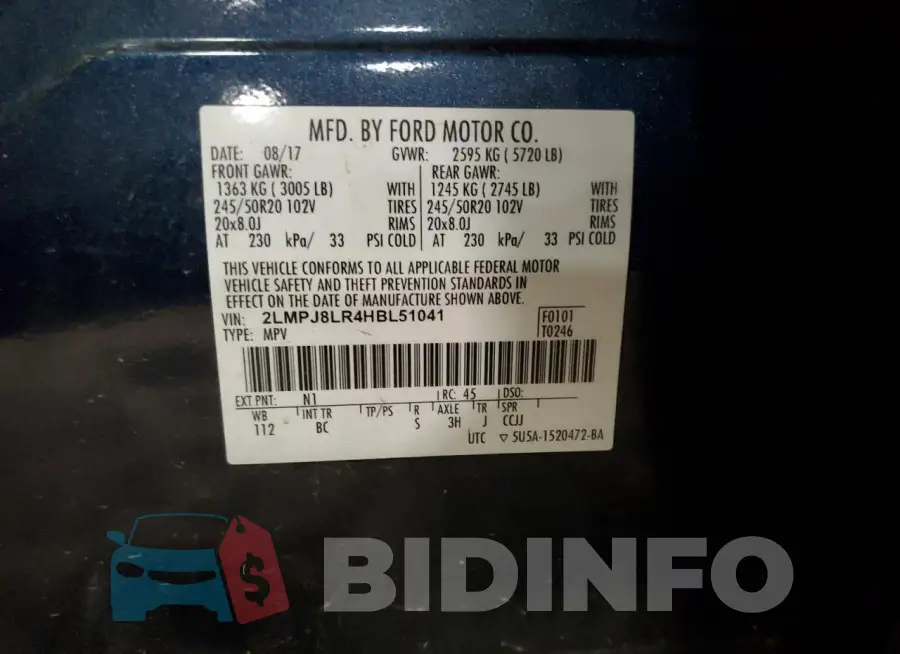 2LMPJ8LR4HBL51041 Photo# 13