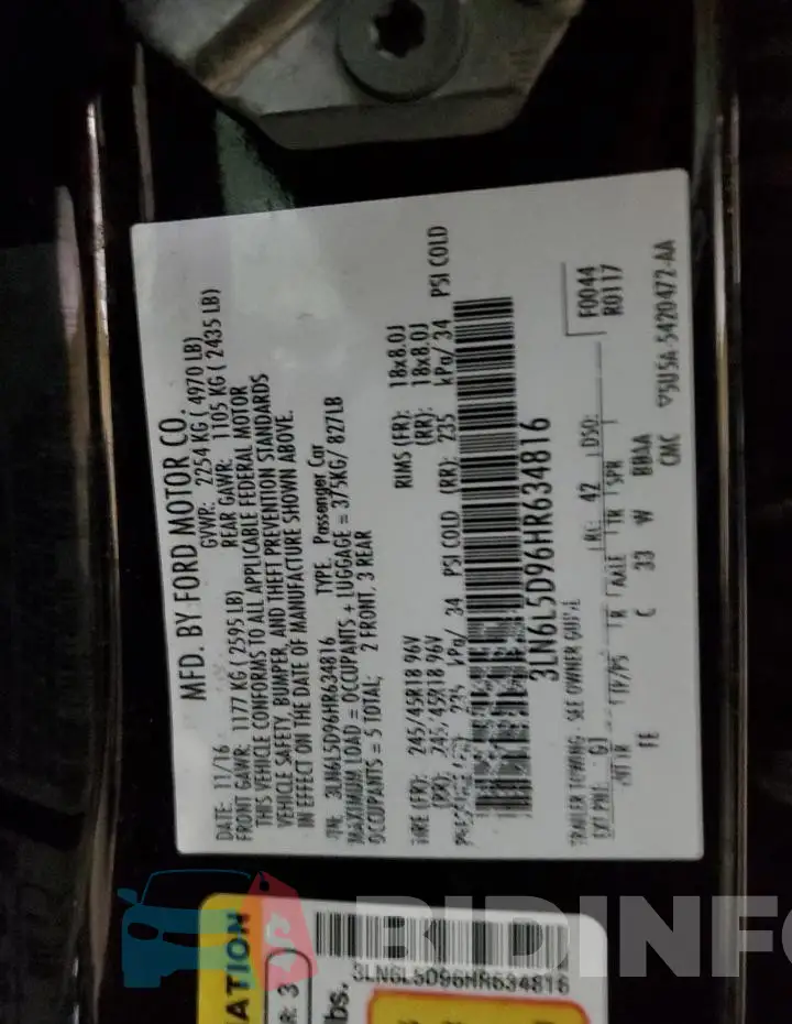3LN6L5D96HR634816 Photo# 13