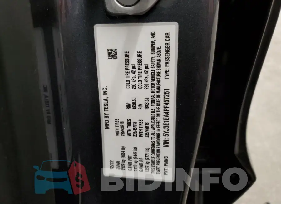5YJ3E1EA4PF457251 Photo# 12