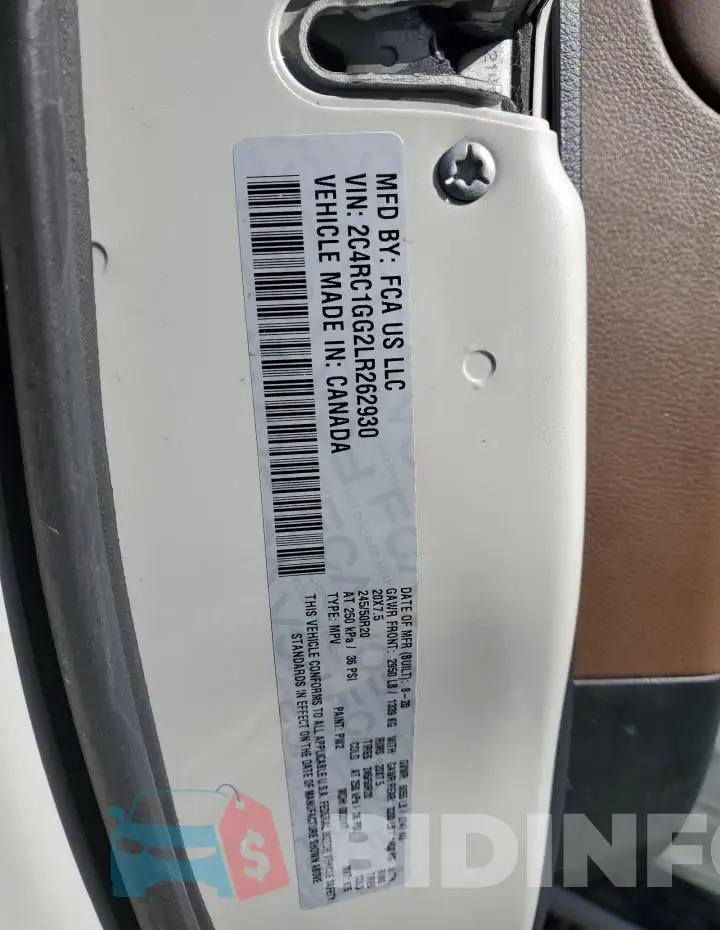 2C4RC1GG2LR262930 Photo# 14