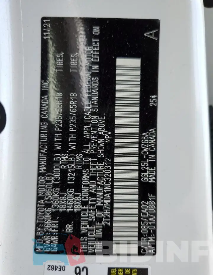 2T2HZMDA1NC320312 Photo# 13