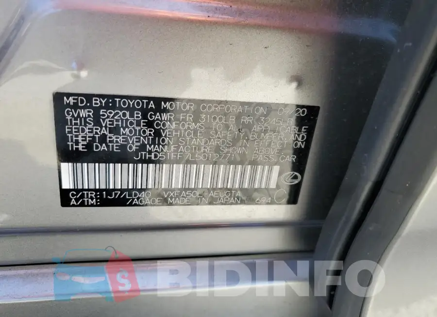 JTHD51FF7L5012771 Photo# 12