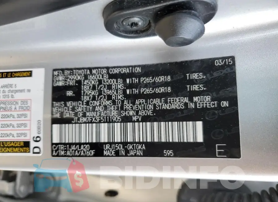 JTJBM7FX3F5111905 Photo# 12