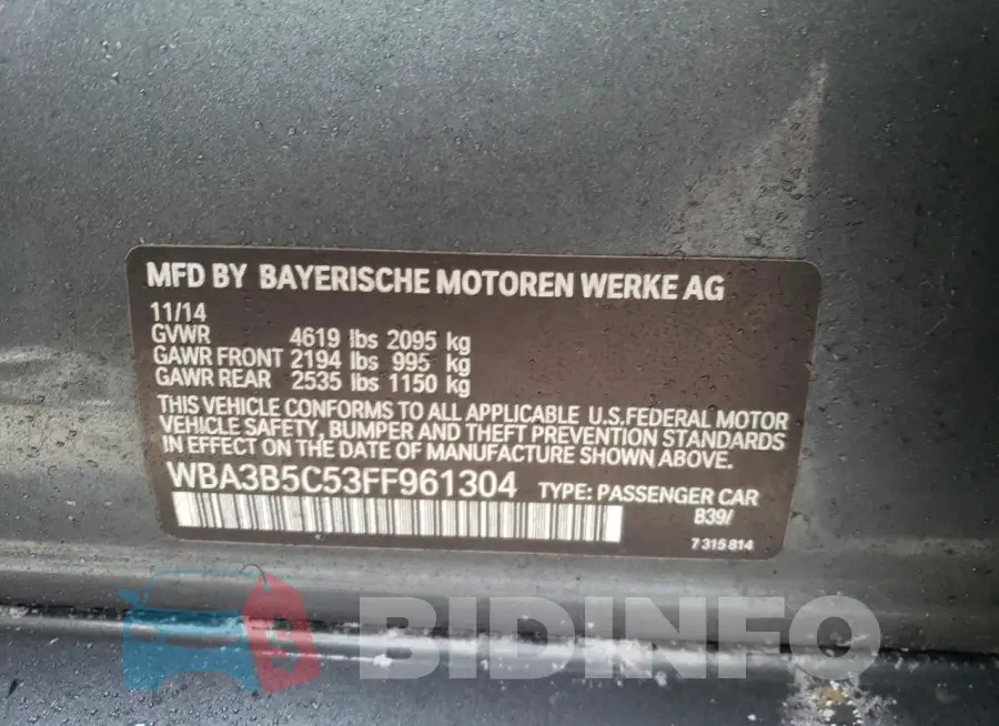 WBA3B5C53FF961304 Photo# 12
