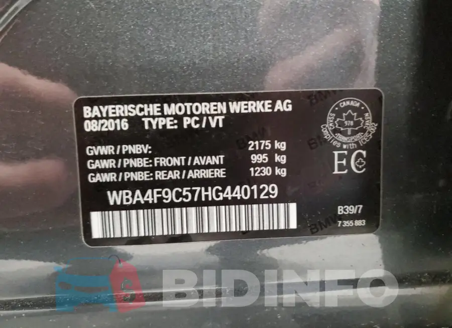 WBA4F9C57HG440129 Photo# 12