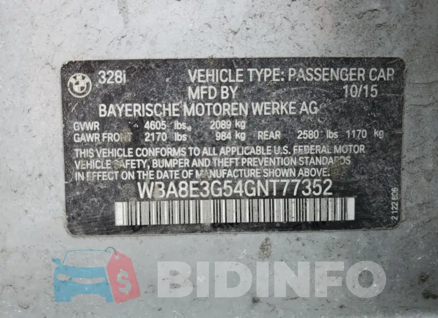 WBA8E3G54GNT77352 Photo# 12