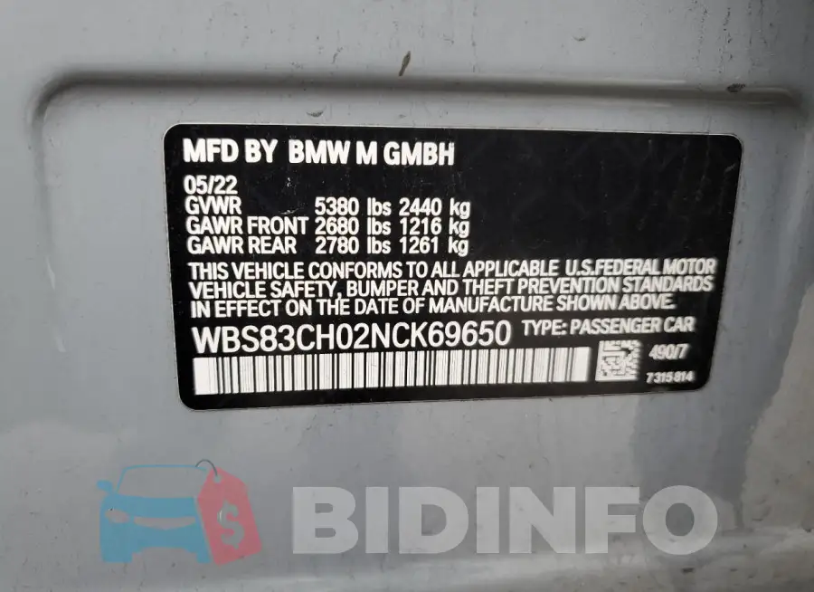 WBS83CH02NCK69650 Photo# 12