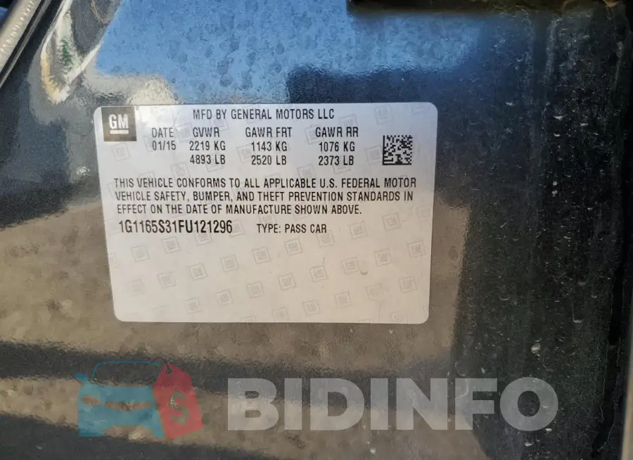 1G1165S31FU121296 Photo# 12