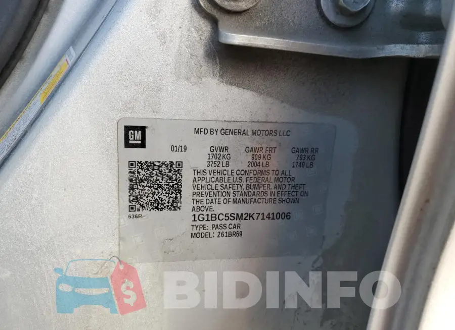 1G1BC5SM2K7141006 Photo# 12