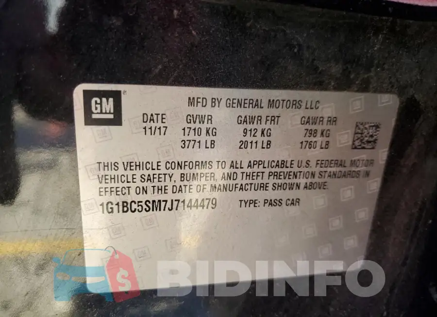 1G1BC5SM7J7144479 Photo# 12