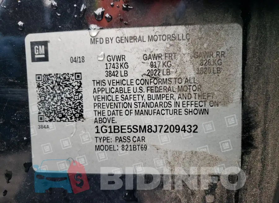 1G1BE5SM8J7209432 Photo# 12