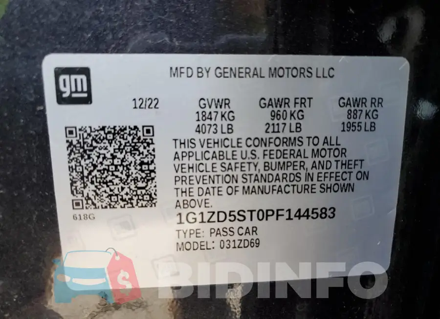 1G1ZD5ST0PF144583 Photo# 12