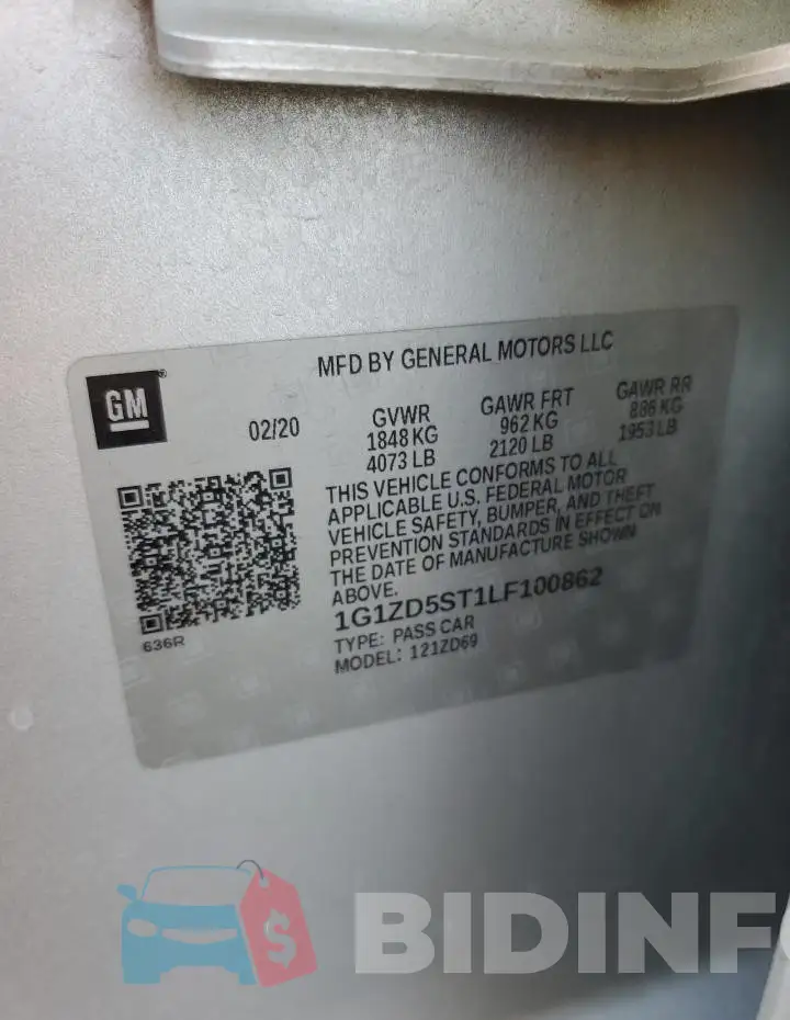 1G1ZD5ST1LF100862 Photo# 12