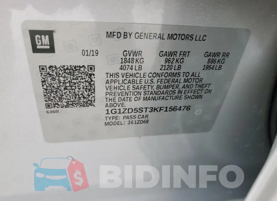 1G1ZD5ST3KF156476 Photo# 12